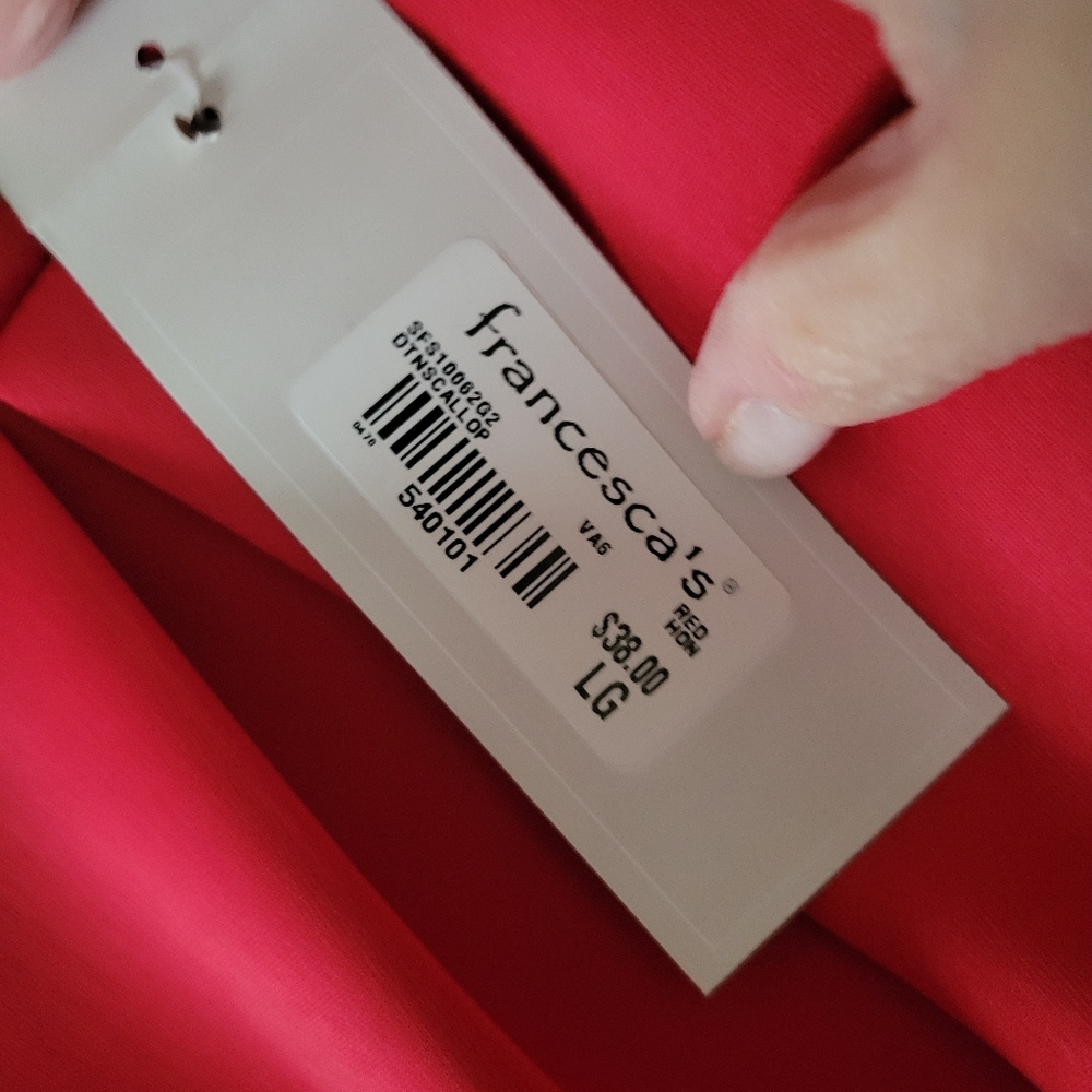 Blue Rain Francescas Red Scallop Hem Lace Trim Red Skirt New - Picture 10 of 11